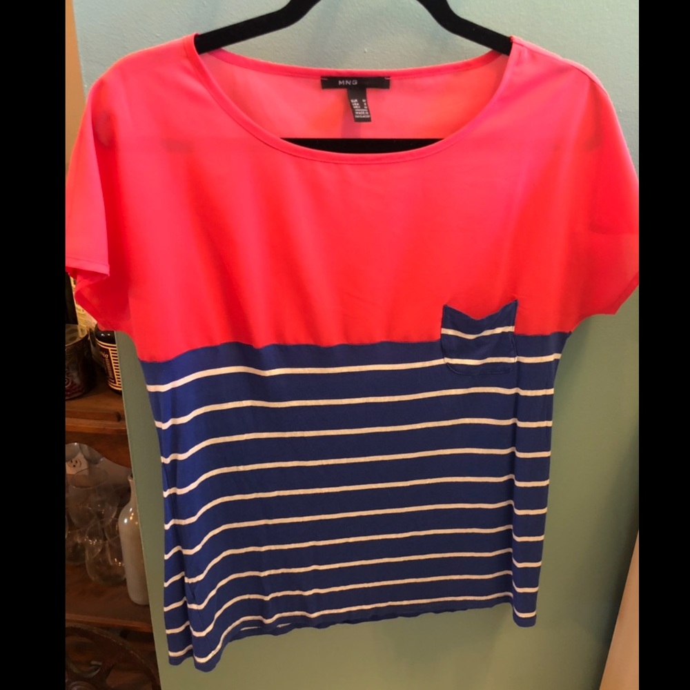 Colorblock striped blouse